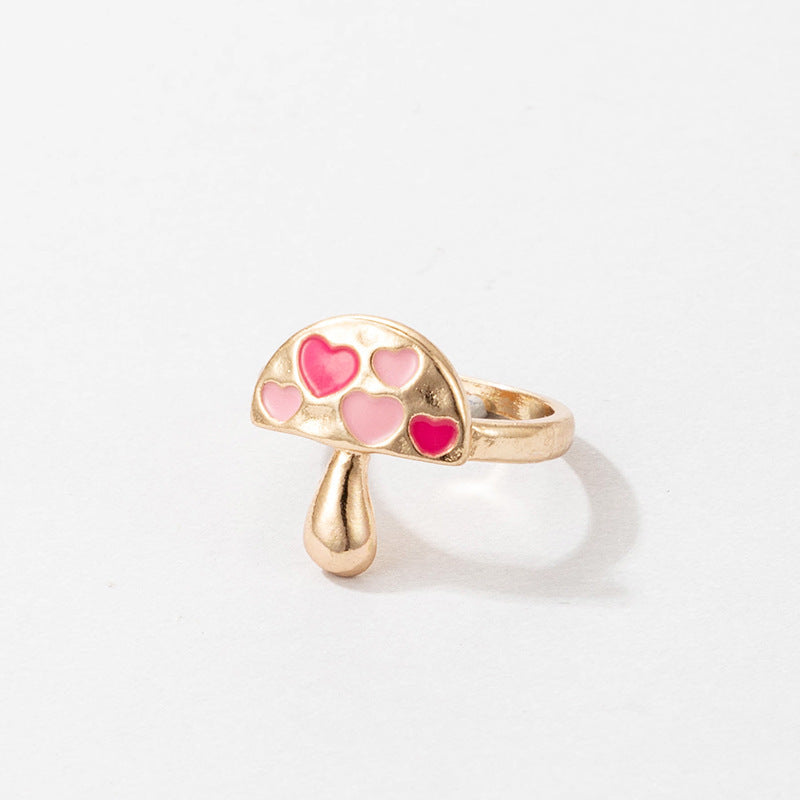 Cute Cartoon Dripping Oil Ins Wind Color Multi-element Single Ring