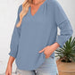 New Women's V-neck Casual Solid Color Long Sleeve Loose Shirt