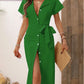 Women's Buttoned Lace-up Slim Mid-length Skirt
