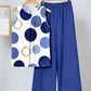 Womens Sleeveless Irregular Tank Top And Pants Fashionable Printed Two-Piece Set