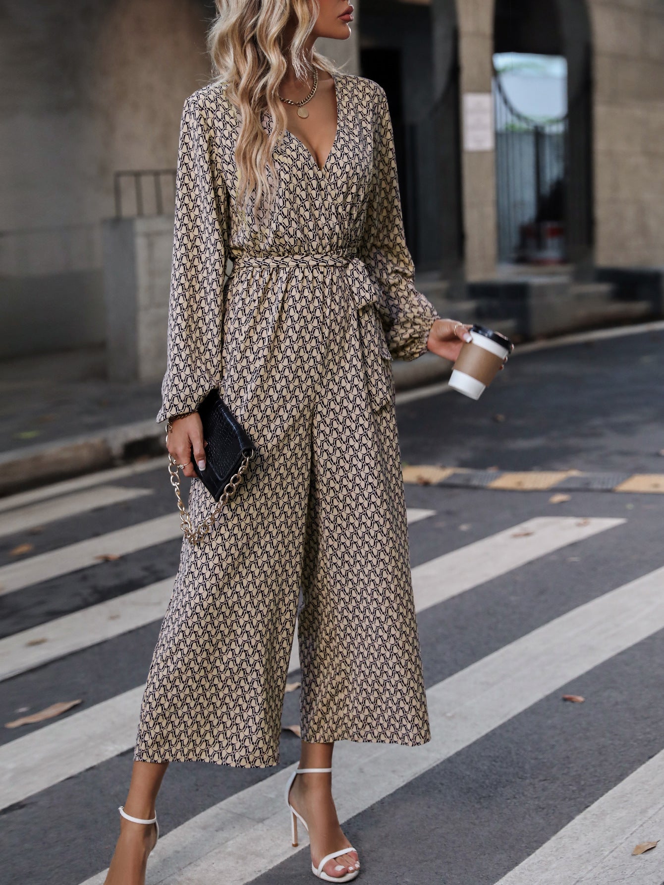 Lady Temperament Noble One-piece Long Sleeves Trousers