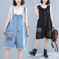 Fat Mm Artistic Style Embroidered Denim Suspenders
