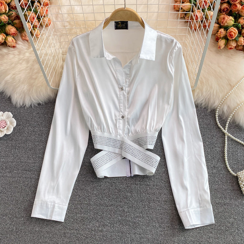 High Waist Short Cropped Navel Shirt With Fashionable Design