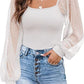 Women's Lantern Sleeve Stitching Slim Top