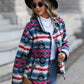 New Casual Plush Women's Loose Single Breasted Geometric Coat