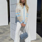 Fashion Contrast Color Cardigan Loose Casual Sweater Women's Striped Simple