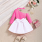 Bow Ruffled Dress Two-piece Set