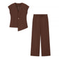 European And American Fashion Minimalist Irregular Vest Casual Trousers Suit