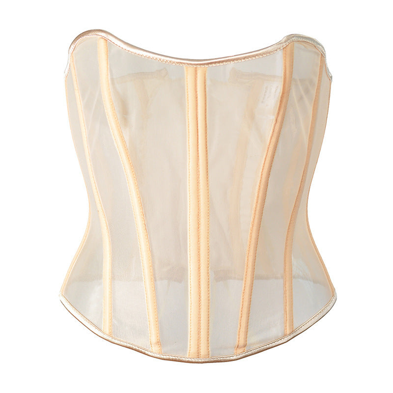 Women's Fashion Mesh Tight Strappy Bustier Top