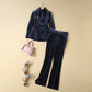 Costume de tempérament Veste en velours doré Pantalon Costume d'affaires