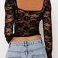 Women's Fashion Lace Long-sleeved Top