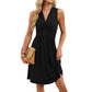 Solid-color Sleeveless V-neck Dress For Women
