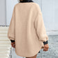 Women's Plush PU Long Single-breasted Trench Coat Top