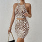 Zebra-print Sleeveless Skirt Set European And American Fashion