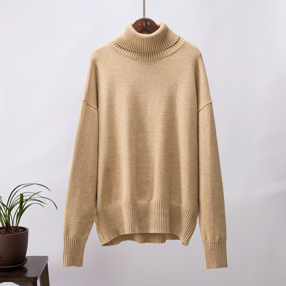 Pull à col roulé uni tendance pour femme