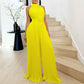 Solid Color Sleeveless Wide-leg Pleated Wide-leg Jumpsuit
