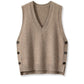 European And American Retro V-neck Knitted Vest Women's Spring Autumn Outerwear
