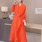 Spring And Autumn New Close Edge Belt Solid Color Dress Shawl Two-piece Set