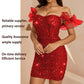 Womens Solid-Color Sequin Ruffle Hem Bodycon Slimming Mini Dress