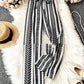 Striped Digital Printing Wide Leg Leisure Slim Fit Tied Cropped Pants