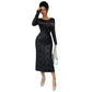 Elegant Simple Style Long Sleeve Dress Women's Clothing