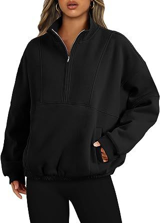 Pull en polyester tendance pour femme, style sport décontracté, avec poche zippée