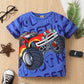 Fashion Children's Short-sleeved Cartoon Car Printing