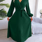 Temperament Dress Bohemian Ethnic Style Cross V-neck Pleated Skirt