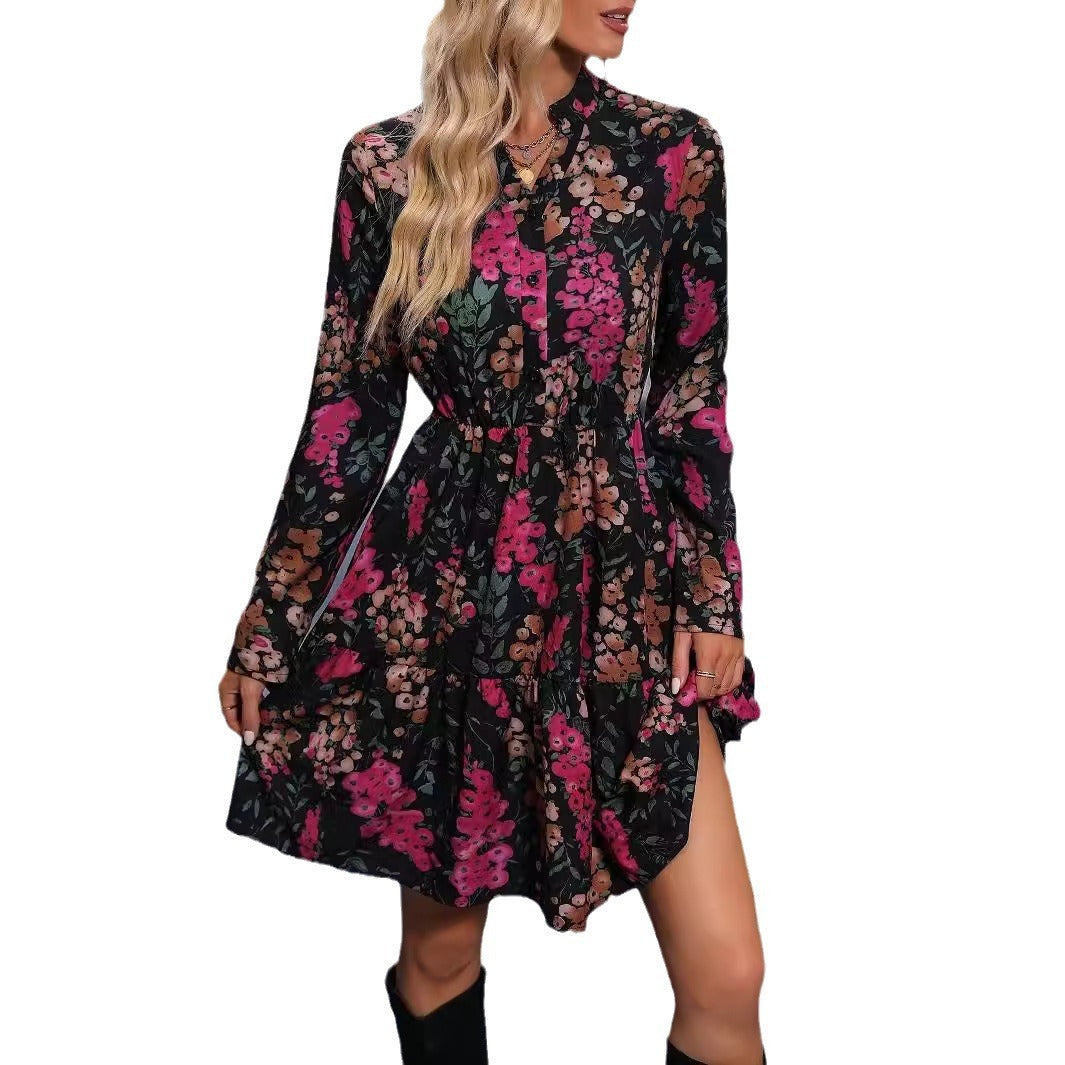 Robe chemise imprimée élégante pour femme, nouvelle collection automne
