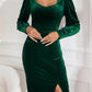 Elegant Velvet Long Sleeve Dress