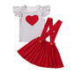 European And American Casual Polka Dot Flying Sleeves Heart-shaped Strap Dress