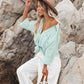 Women's Fashion Polo Collar Pocket Candy Color Shirt Top