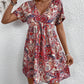 Fashion Women V-neck Printed Dress