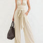 Sophisticated Halter-Neck V-Neck Long Solid-Colored Jumpsuit