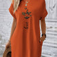 Butterfly And Letter Pattern Batwing Sleeve T-shirt Dress