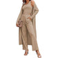 Women's 3-piece Casual Cardigan Vest Long-sleeve Suit