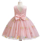 Summer Girls' Korean-style Flower Embroidered Mesh Puffy Birthday Dress