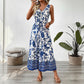 Retro Resort-style Long Dress V-neck Sleeveless One-piece Dress
