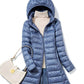 Down Jacket Women's Mid-length Hooded Lightweight Warm Detachable Hat