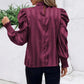Solid Color Stand-up Collar Long Sleeve Shirt Women