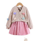 Long Sleeve Coat Solid Color Pleated Skirt Two-piece Set