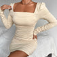 Women's Slim-fit Pleated Hip Skirt Solid Color Fashion Tight Backless Dress