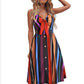 Sling Sleeveless Mid-length V-neck Dress