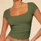 Women's Square Collar Casual T-shirt