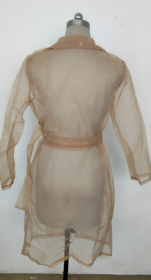 Women's Solid Color Loose Balloon Sleeve Mid Length Shirt Jacket