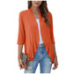 Solid Color Cardigan Coat Ruffle Top
