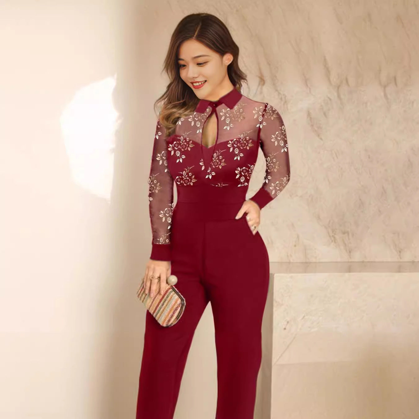 Women's New Sale Lace Bronzing Jumpsuit