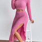 Women's Fashionable With Side-slit Long Skirt Suit