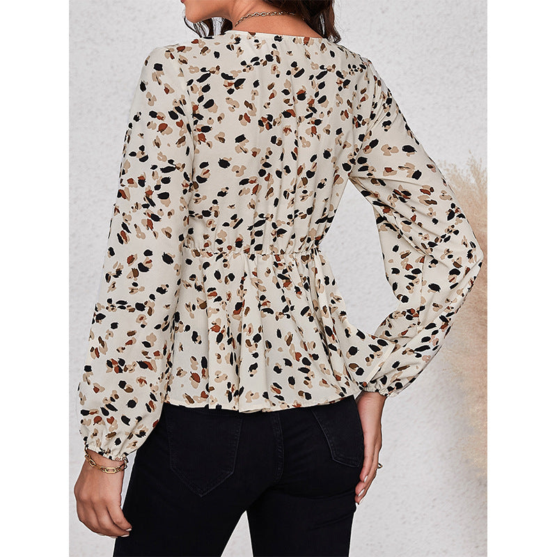 Women's V-neck Slim Fit Slimming Long Sleeves Top