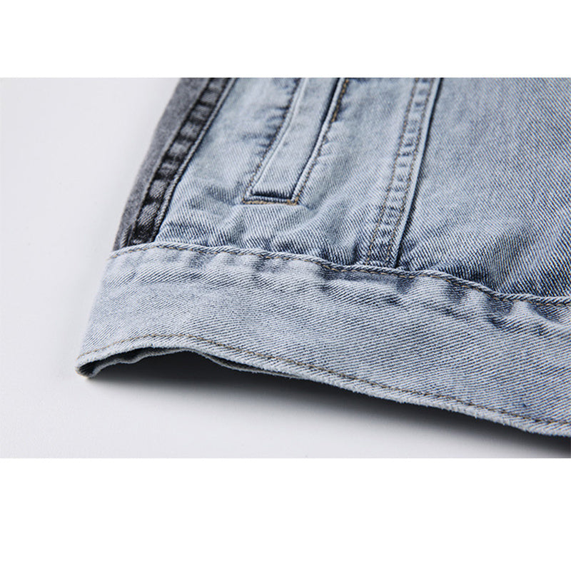 Women's Contrast Color Stitching All-match Thin Denim Jacket